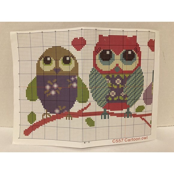Maydear Stamped Cross Stitch Kit Open Package 11CT Cartoon Owl #C557 - Picture 4 of 5
